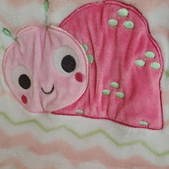 Baby Essentials Pink & Green Caterpillar Soft Plush Blanket RN93551 - Picture 3 of 7